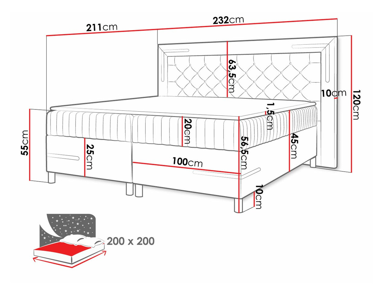Boxspring Baltimore 189 (Fresh 8)