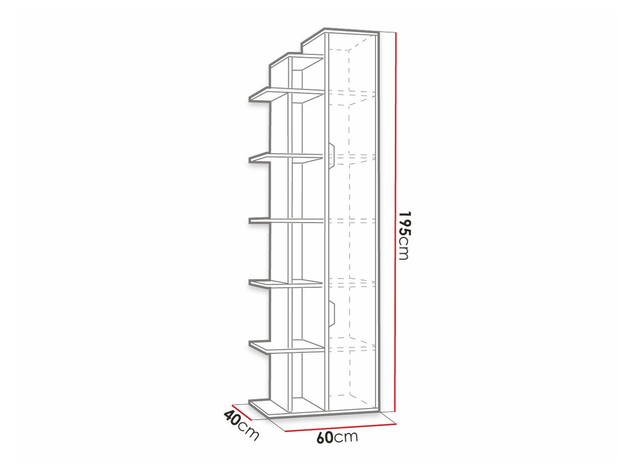 Boekenkast Tenmele 103 (Grijs + Grafiet)