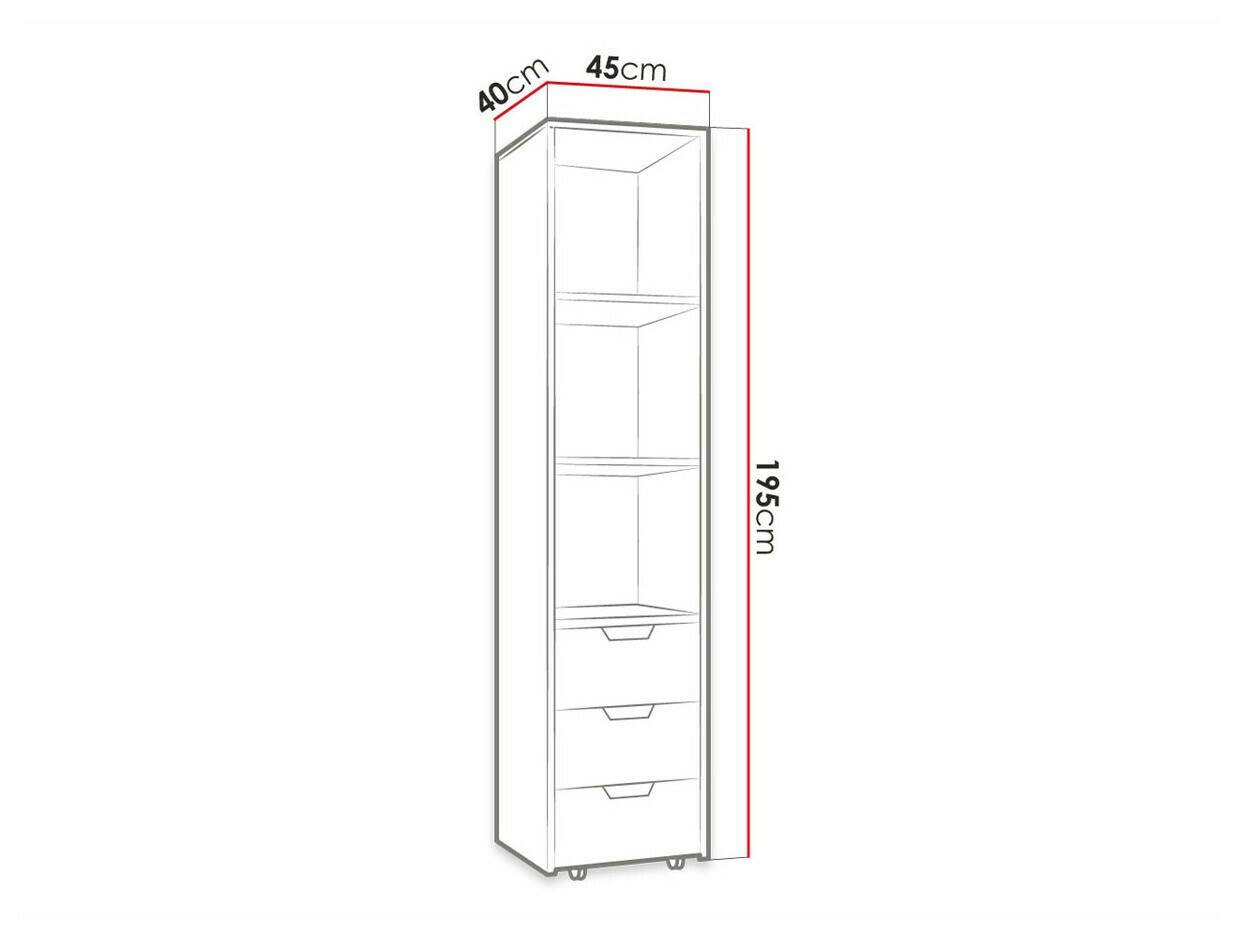 Boekenkast Tenmele 105 (Grijs + Grafiet)