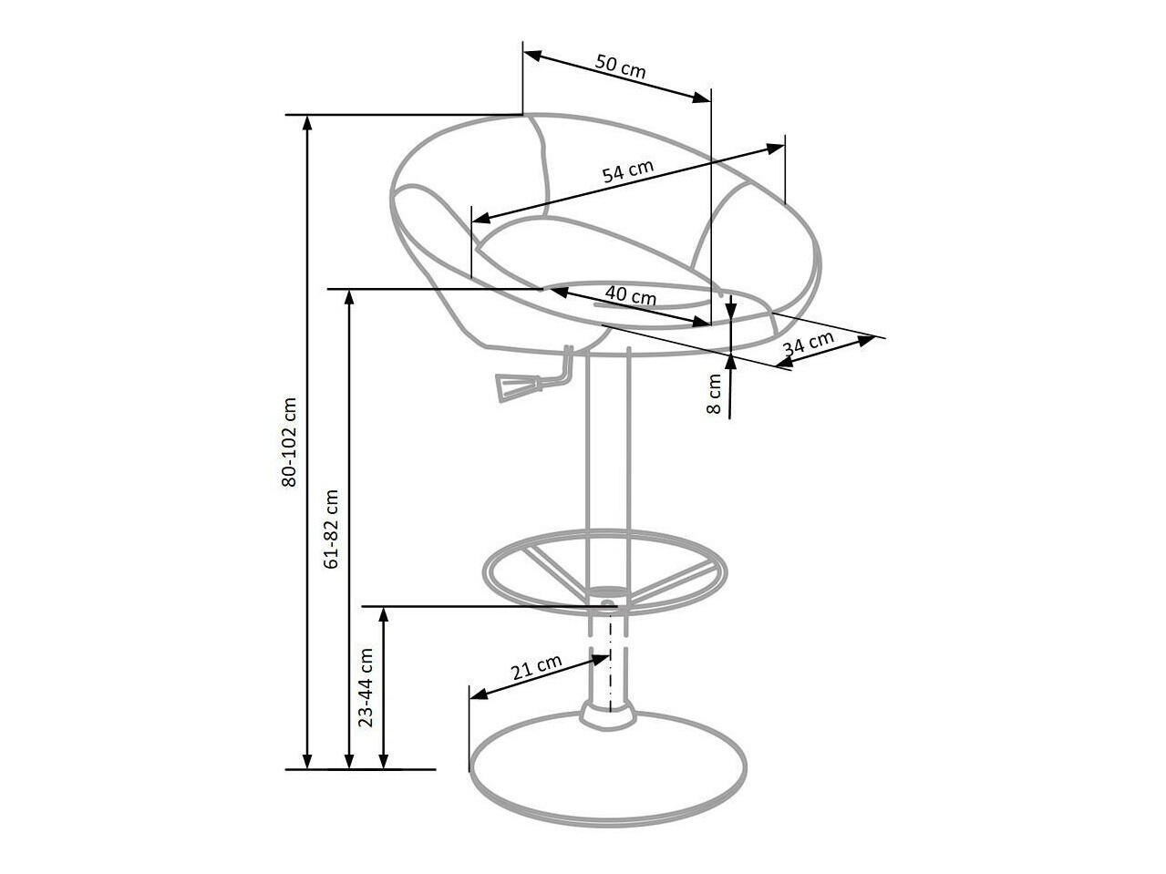 Counterstoel Houston 452 (Grijs)