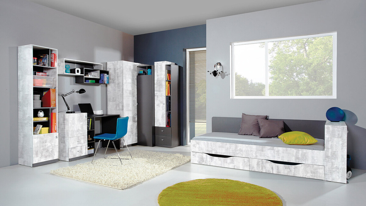 Bed Omaha F124 (Grafiet + Grijs)