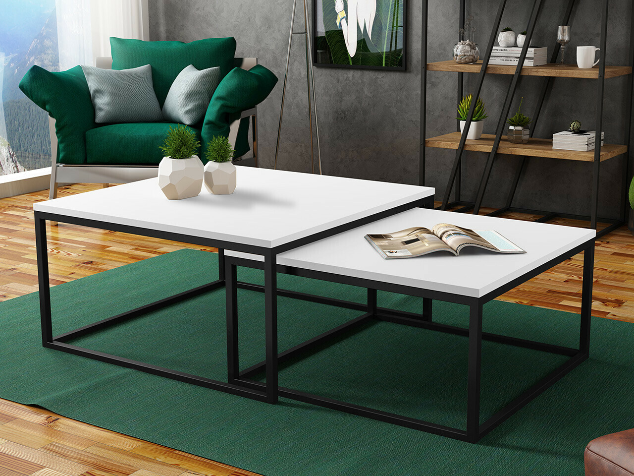Salontafel set Oswego 101 (Wit + Zwart)