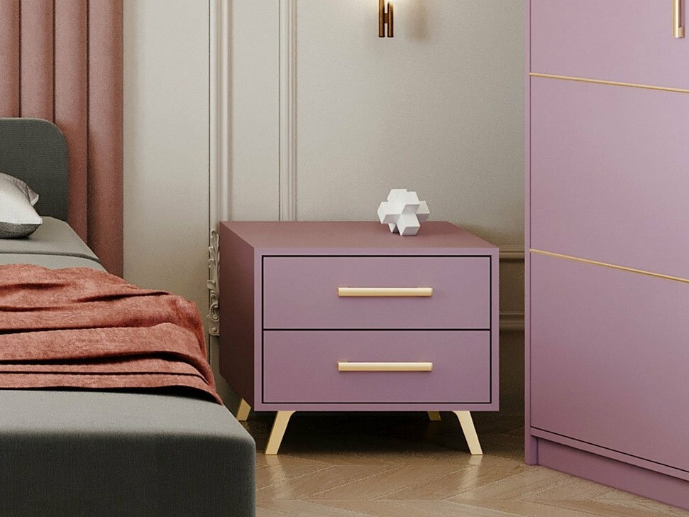 Nachtkastje Rosa (Paars + Gouden)