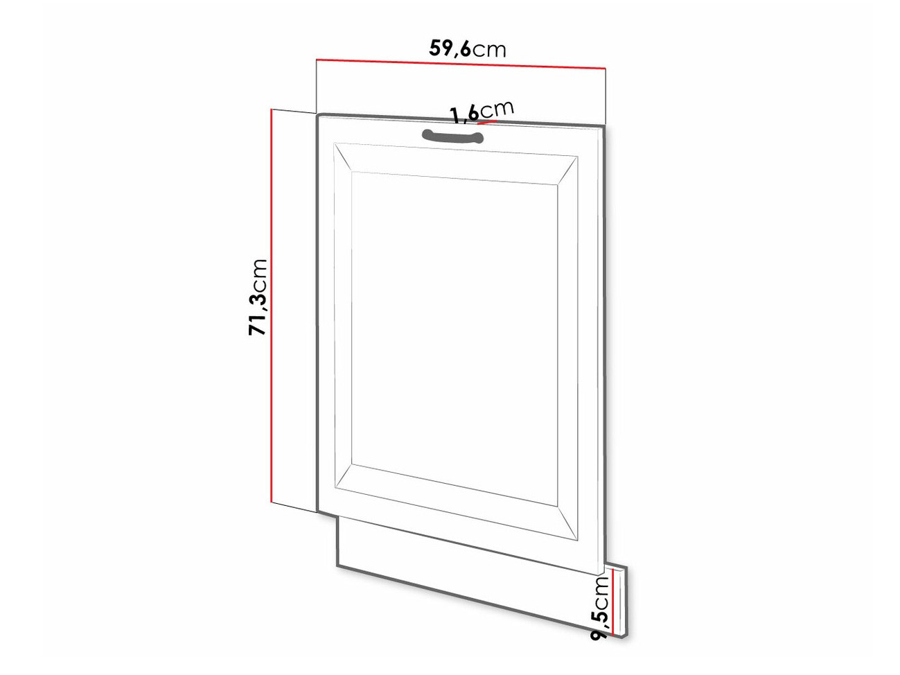 Vaatwasser deur Retro Grey 147