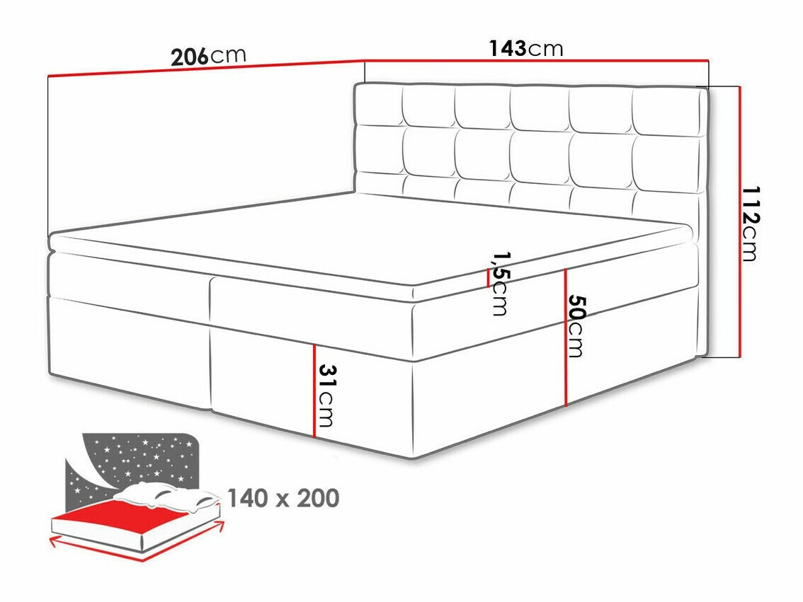 Boxspring Comfivo 196 (Soft 011)