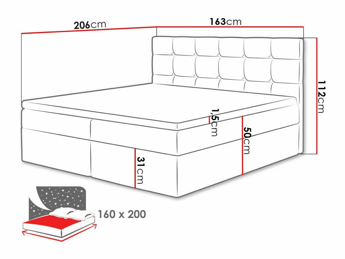 Boxspring Comfivo Osculum I (Manila 16)