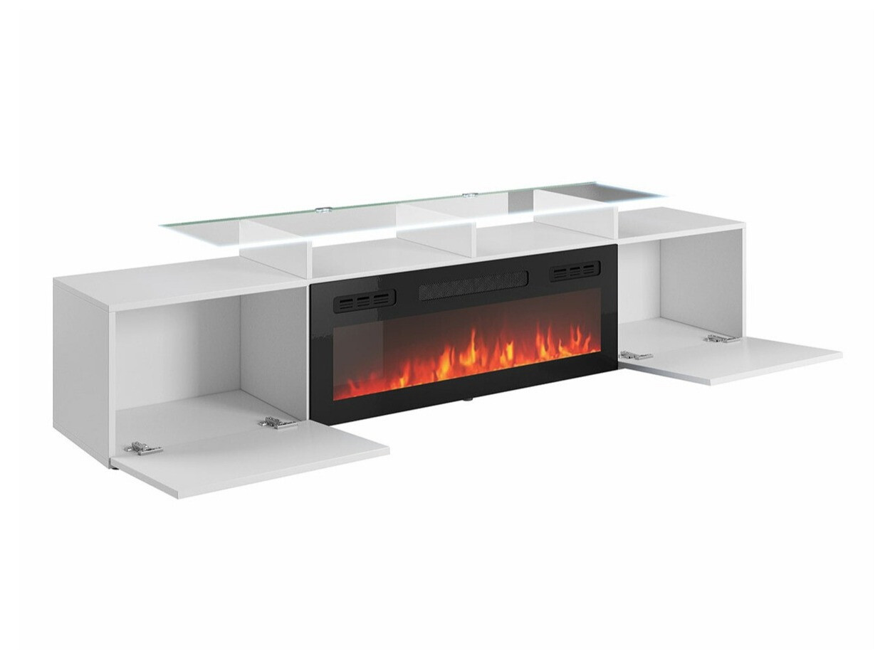 TV-meubel Charlotte 155 (Wit + Glanzend wit)