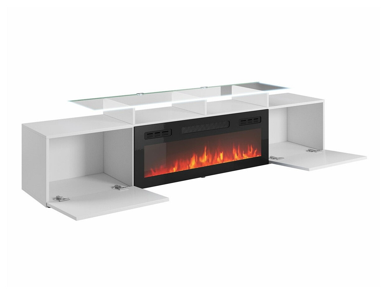 TV-meubel Charlotte 155 (Zwart + Glanzend zwart)