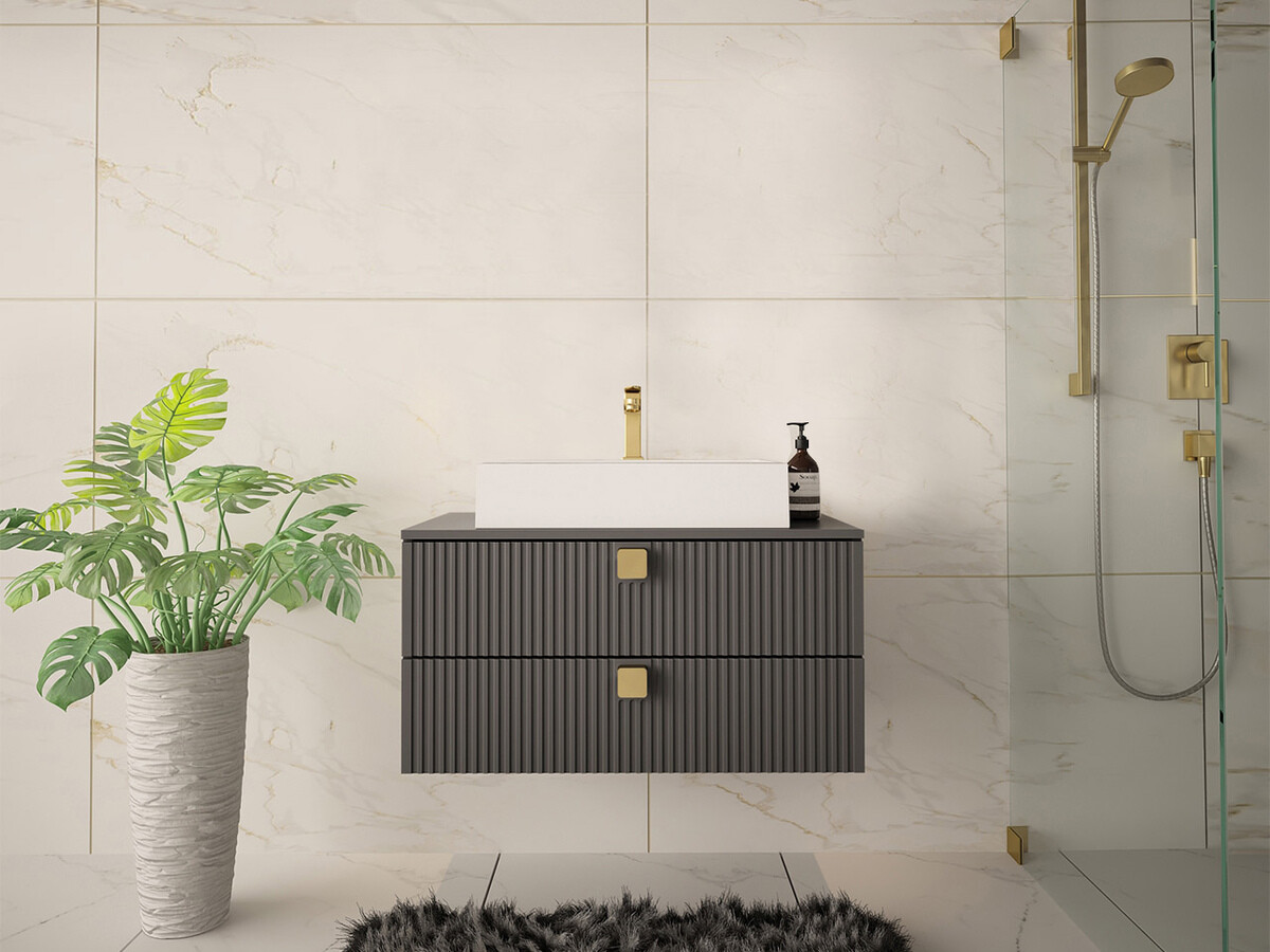 Hangend badkamermeubel voor wastafel Orlvera 102 (Grijs)