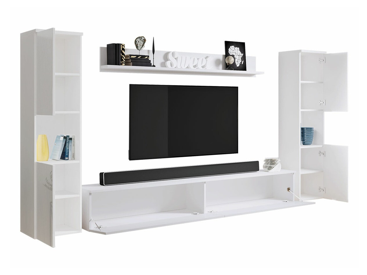 Woonkamerset Sarasota 131 (Donkergrijs + Glanzend wit)