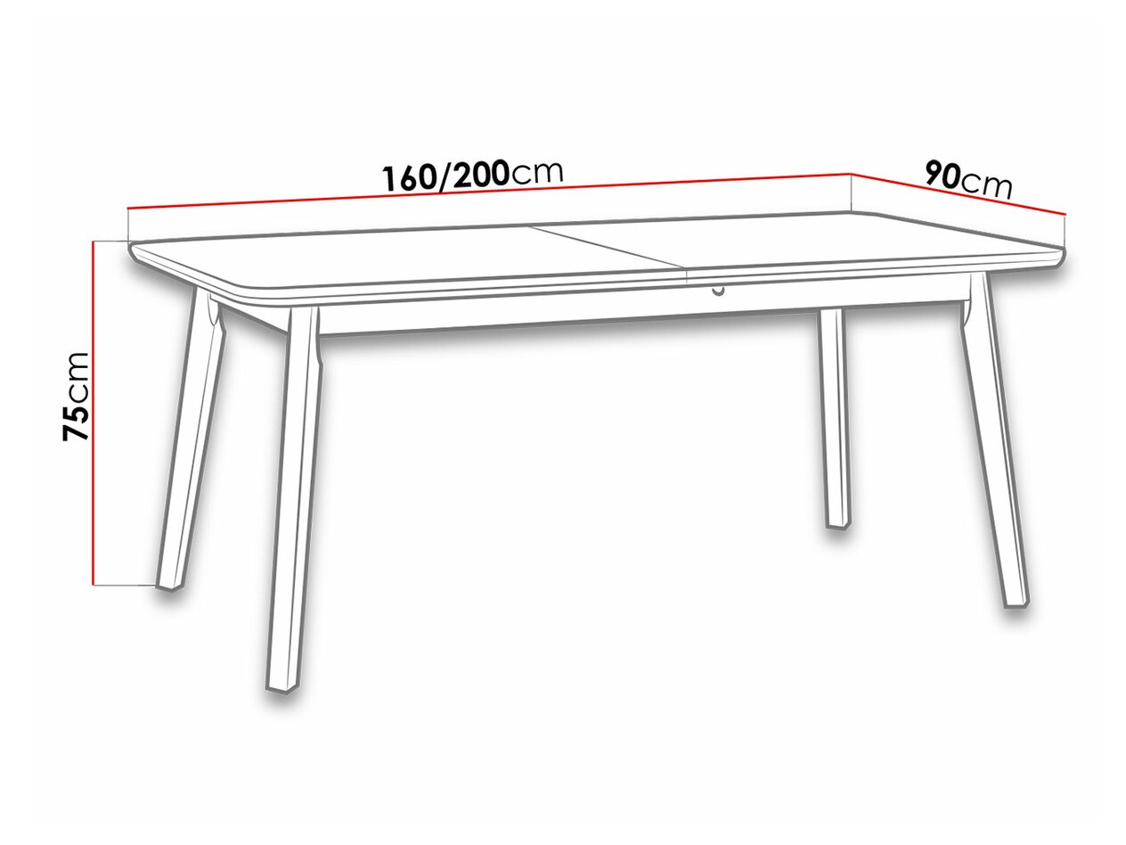 Tafel Victorville 185 (Zwart)
