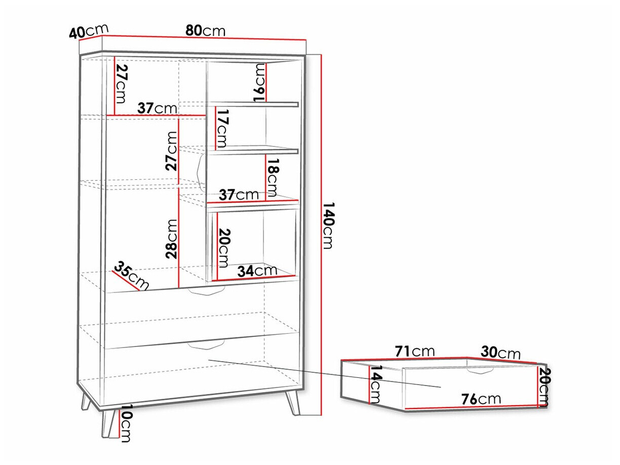 Boekenkast Domvera 104