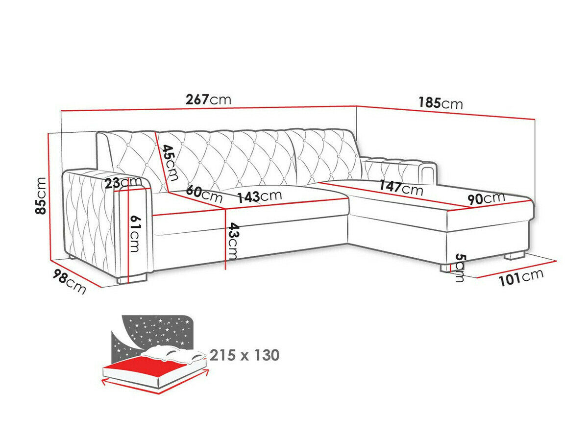 Hoekbank Columbus 203 (Kronos 22)