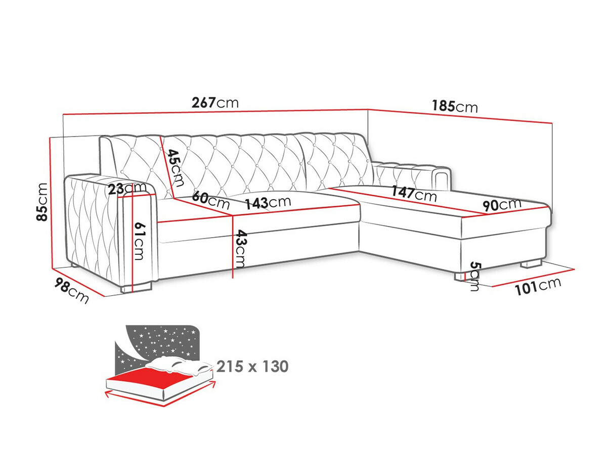 Hoekbank Columbus 203 (Kronos 46)