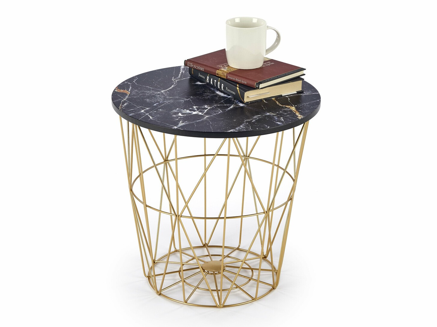 Salontafel Houston 1454 (Gouden + Zwart marmer)