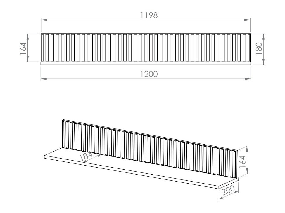 Wandplank Marmeli 108