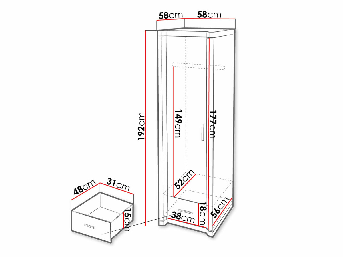 Kledingkast Lorelie 117 (Sonoma eik)