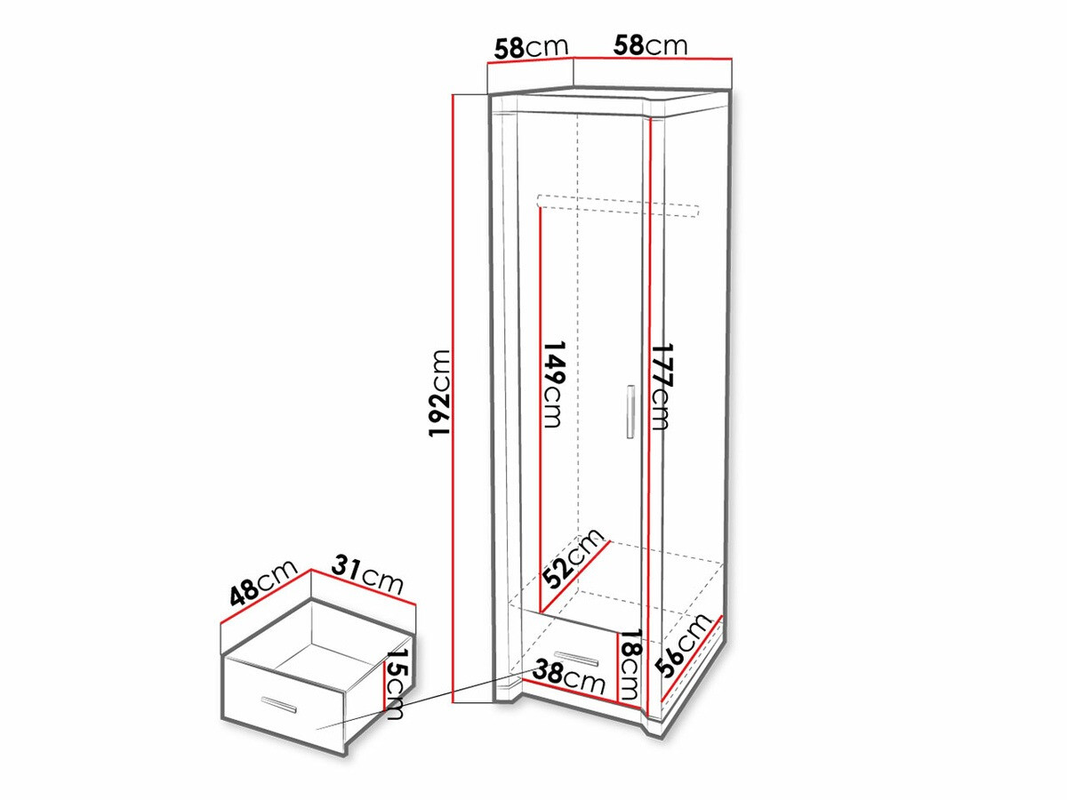 Kledingkast Lorelie 117 (Truffel eiken)