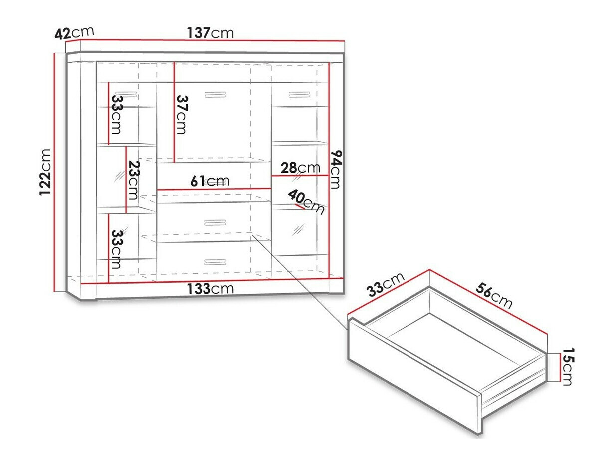 Ladekast Serfeno 105 (Donker essen)