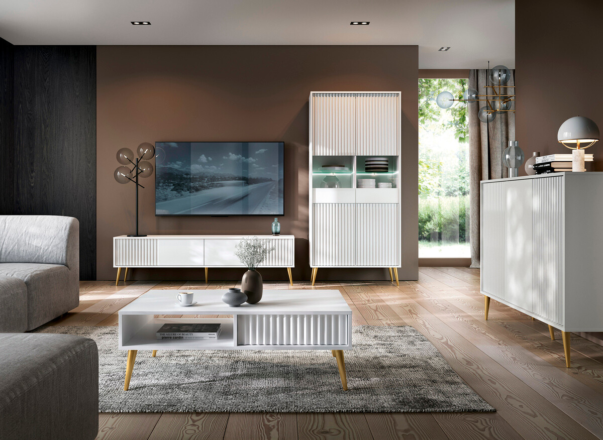 Boekenkast Cirferi 108 (Wit + Gouden)