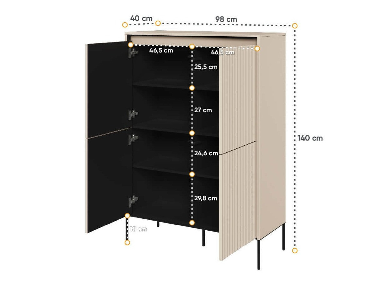 Dressoir Fernolu 102 (Beige + Zwart)
