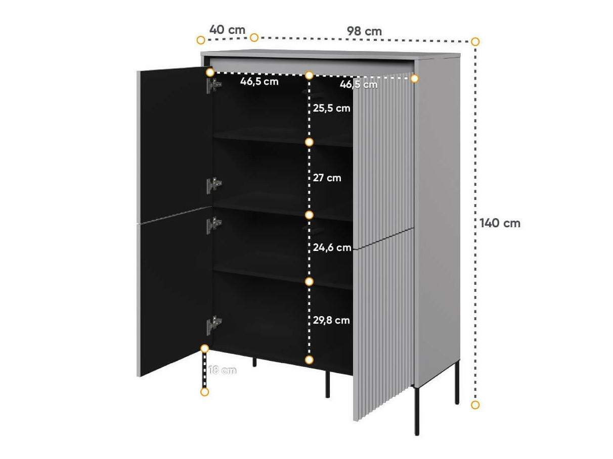 Dressoir Fernolu 102 (Grijs + Zwart)