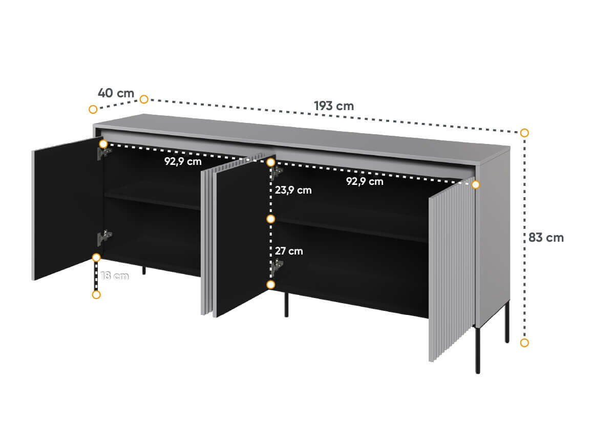 Dressoir Fernolu 103 (Grijs + Zwart)