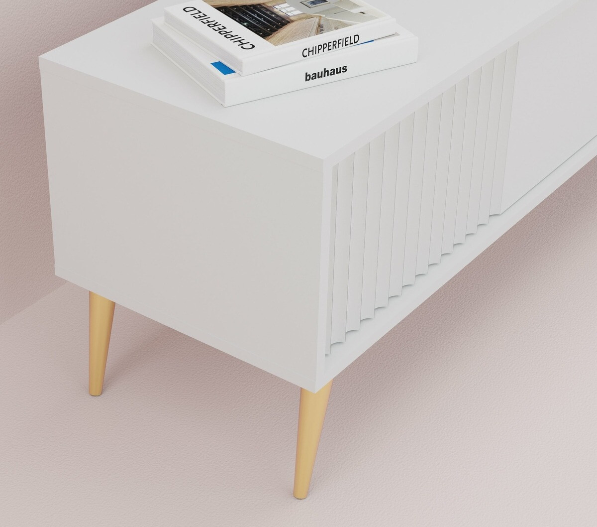 TV-meubel Cirferi 105 (Wit + Gouden)