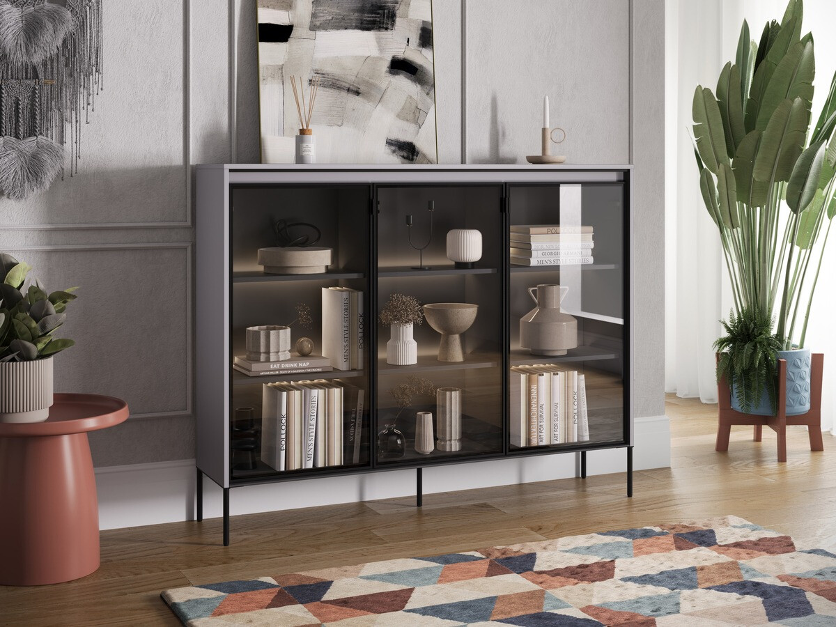 Dressoir Fernolu 108 (Grijs + Zwart)