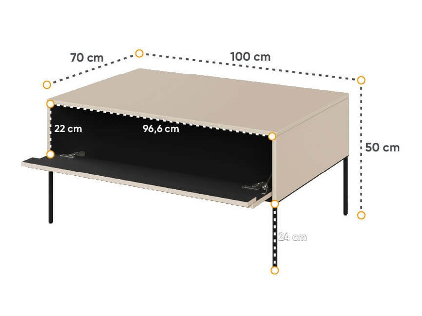 Salontafel Fernolu 110 (Beige + Zwart)