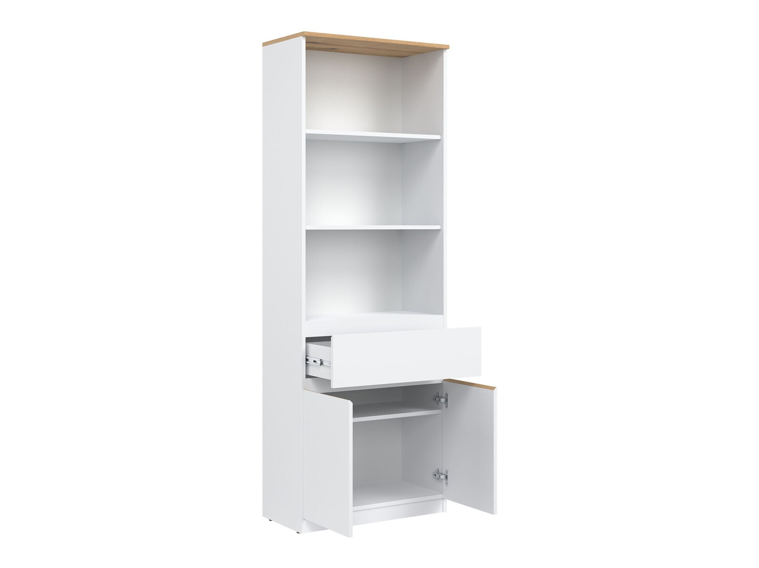 Boekenkast Catelbi 106 (Wit + Eiken)