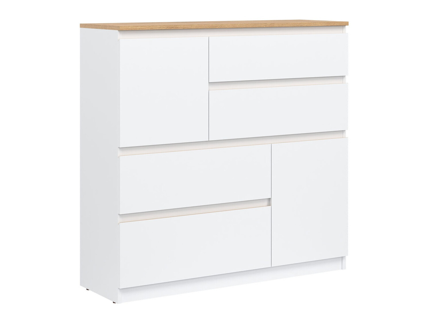 Ladekast Catelbi 105 (Wit + Eiken)