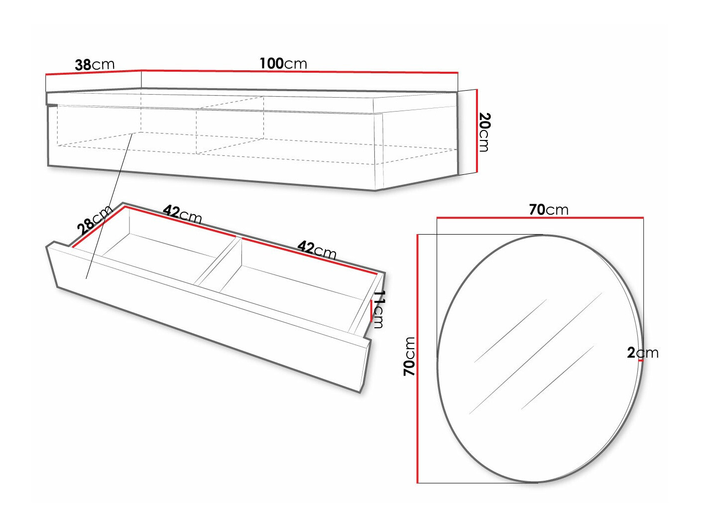 Kaptafel Delpher I (Wit + Glanzend wit)