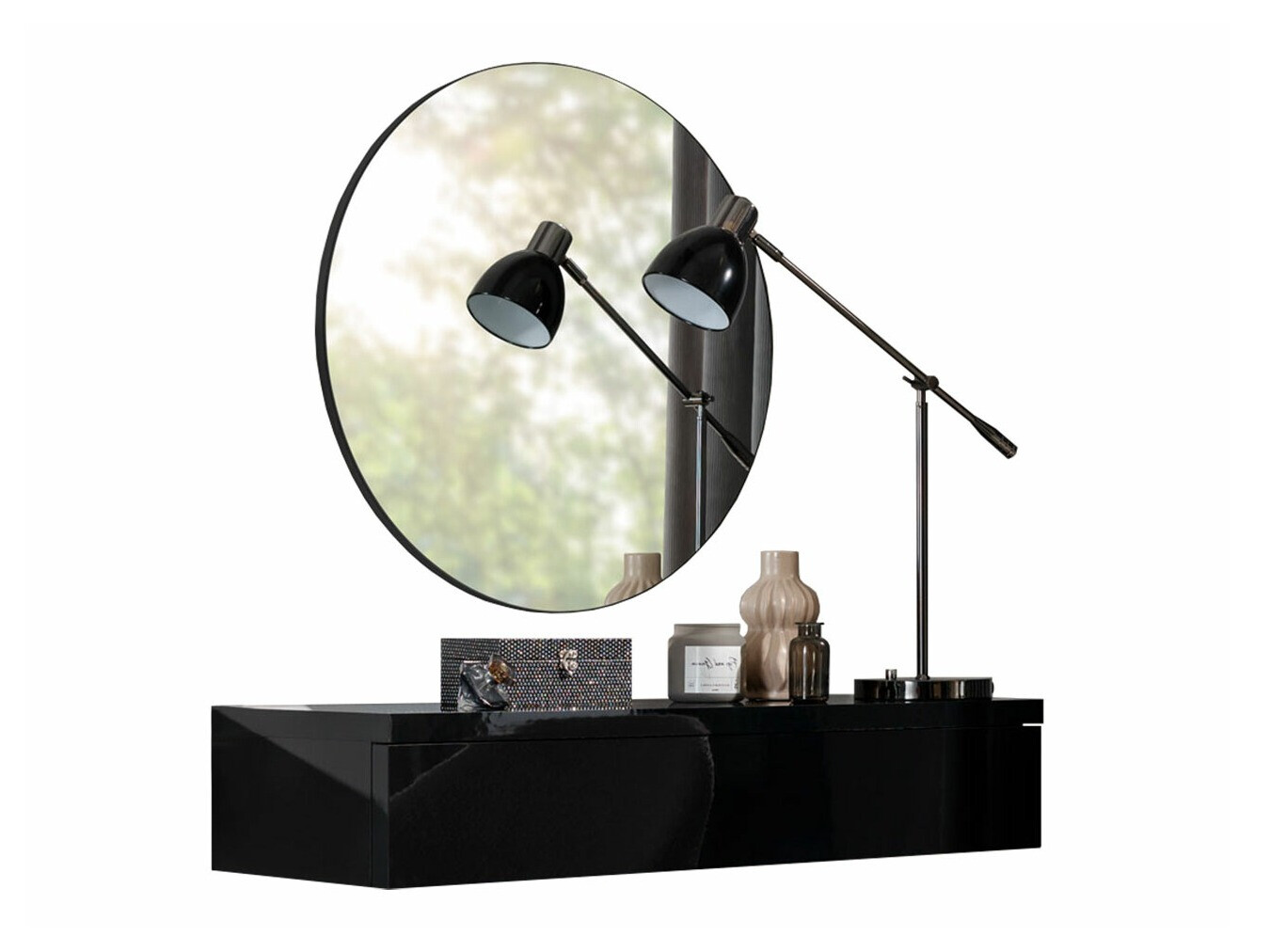 Kaptafel Delpher I (Zwart + Glanzend zwart)