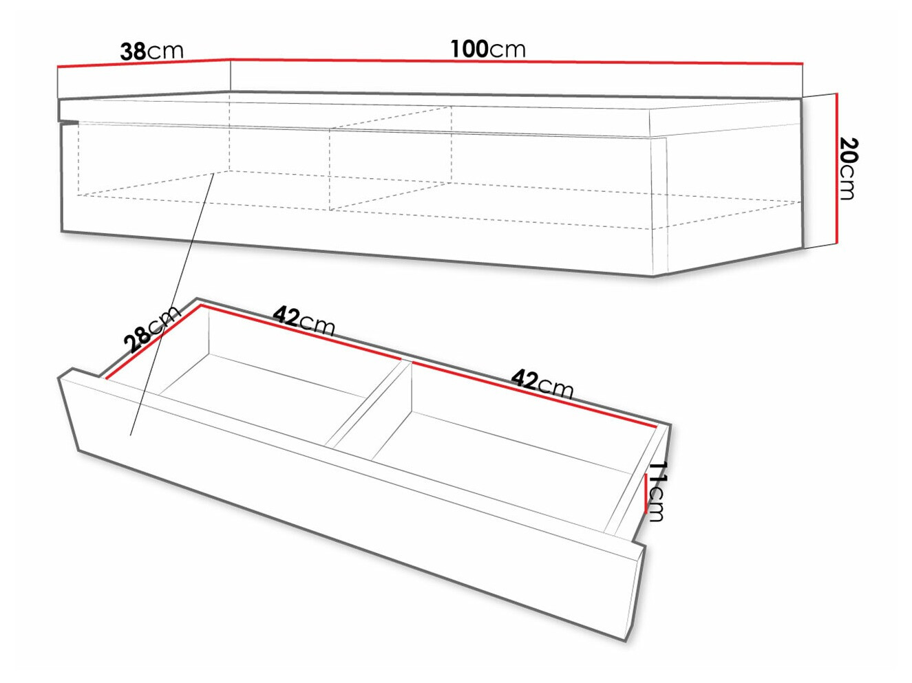 Kaptafel Providence 186 (Wit + Glanzend wit)