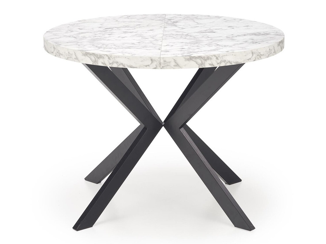 Tafel Houston 1495 (Wit marmer + Zwart)