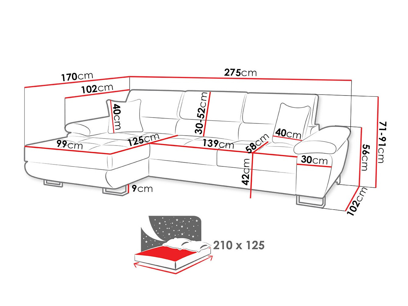 Hoekbank Comfivo 137 (Poso 100)