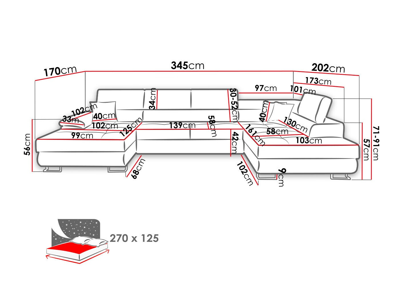 Hoekbank Comfivo 138 (Poso 100)