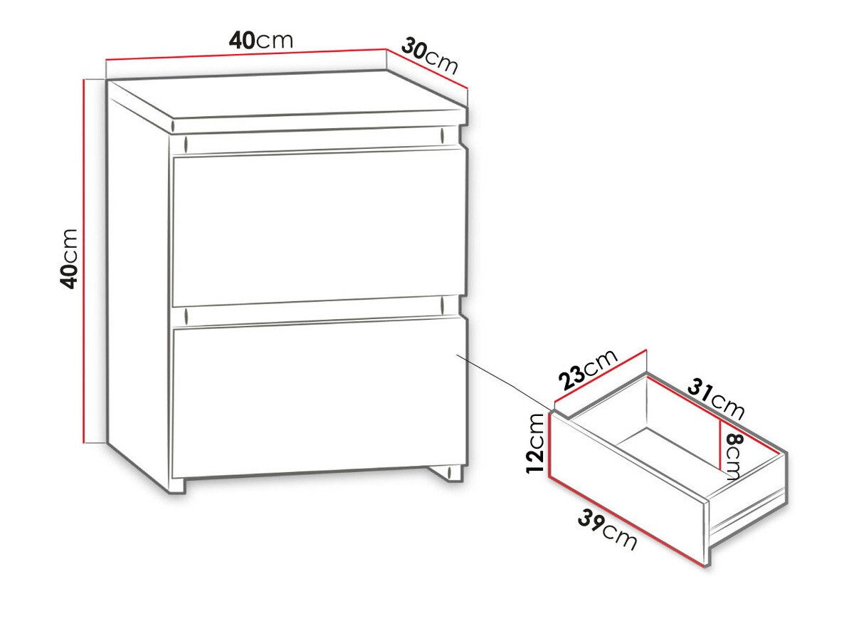 Nachtkastje Comfivo Structor I (Wit)