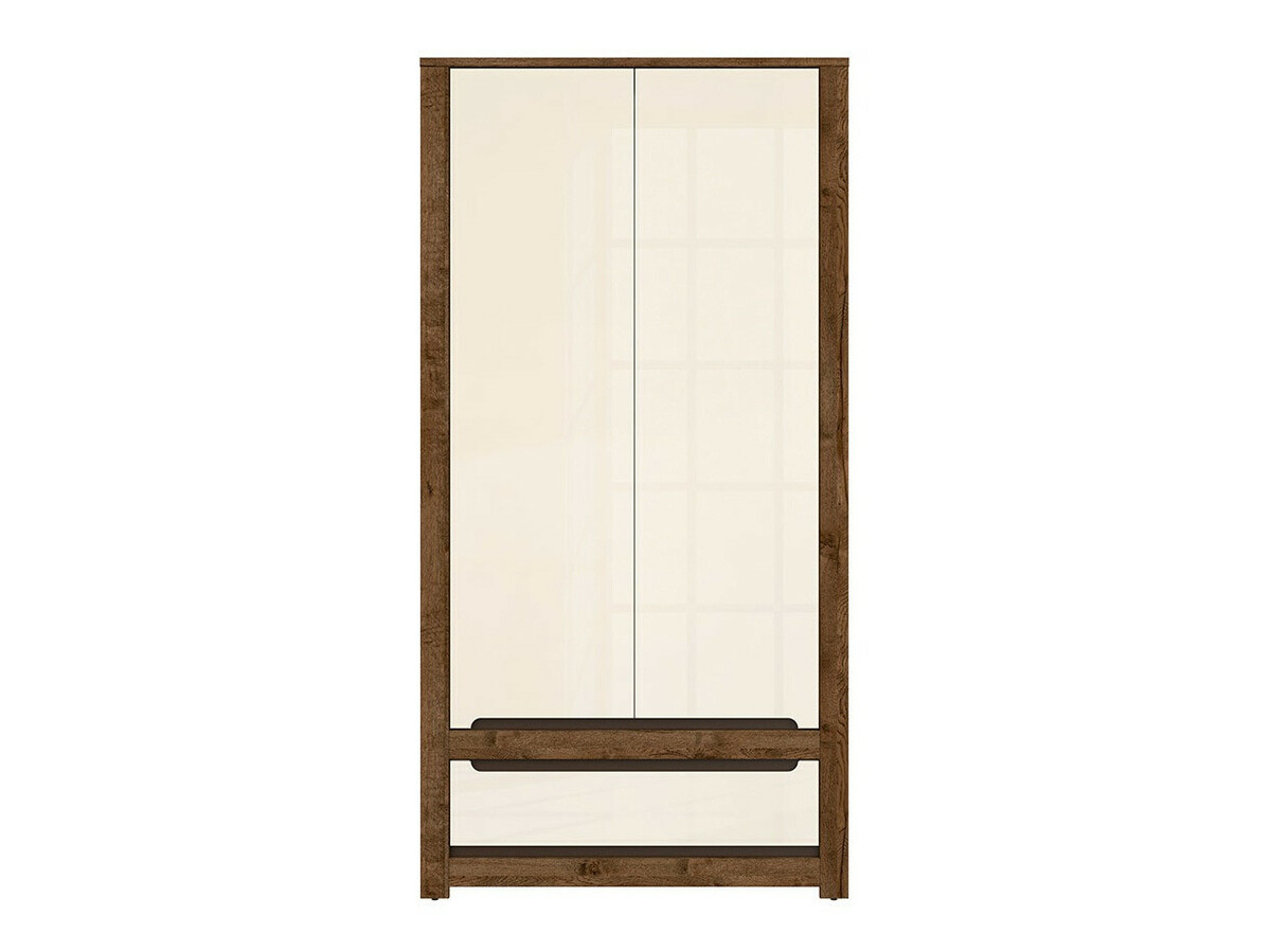 Kledingkast Ophevaru 109 (Glanzend crème + April eiken)