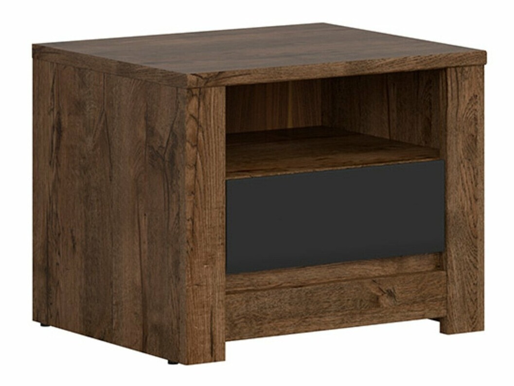 Nachtkastje Ophevaru 115 (Matzwart + April eiken)