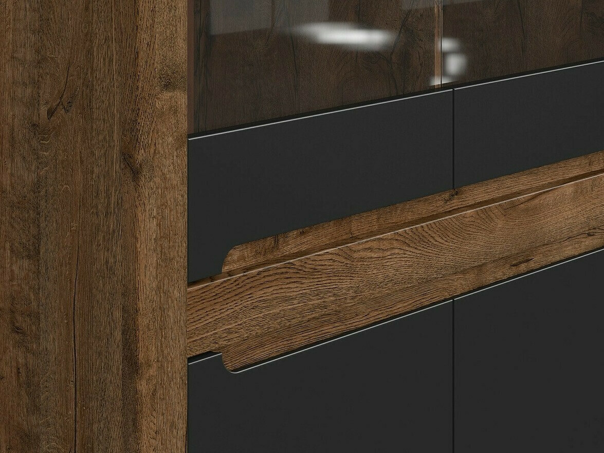 Boekenkast Ophevaru 107 (Matzwart + April eiken)