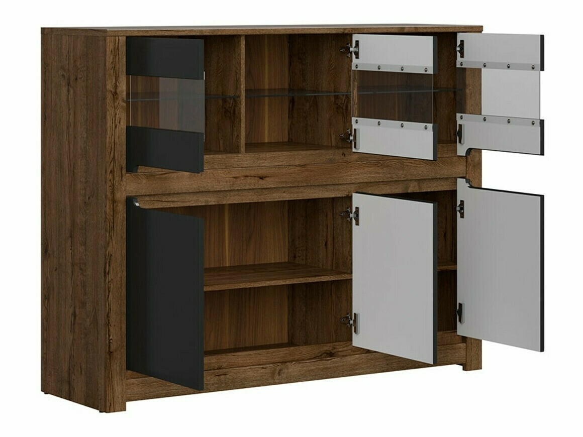 Dressoir Ophevaru 102 (Matzwart + April eiken)