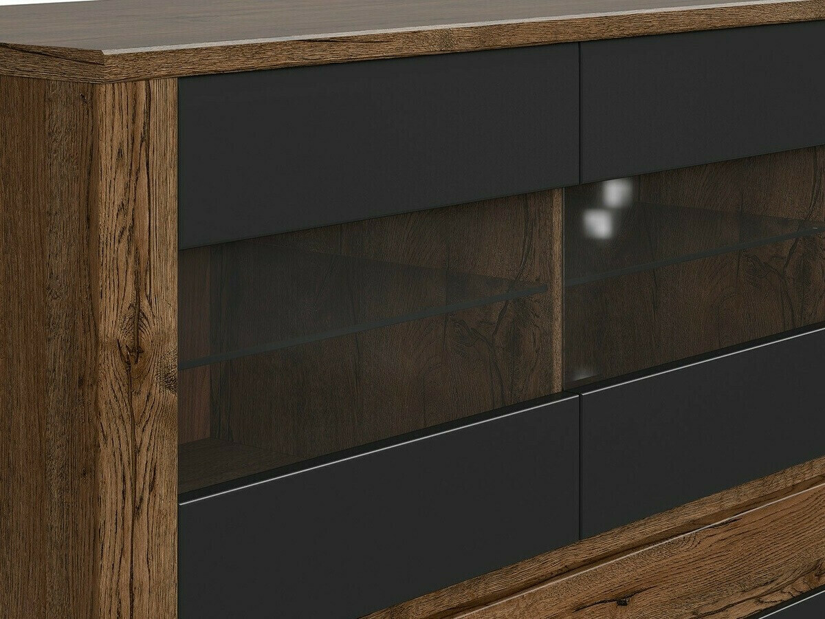 Dressoir Ophevaru 102 (Matzwart + April eiken)