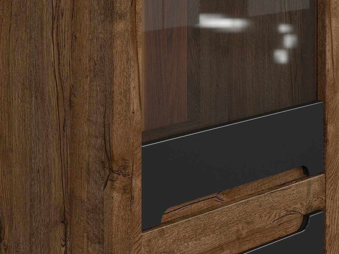 Boekenkast Ophevaru 105 (Matzwart + April eiken)