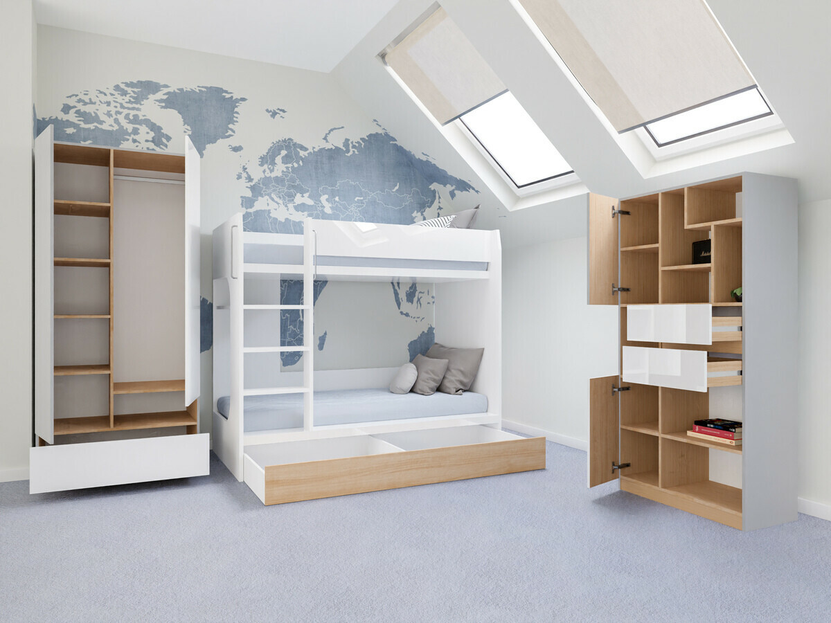 De reeks van de kinderkamer Nuevaru 119 (Glanzend wit)