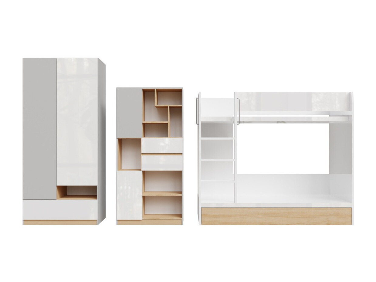 De reeks van de kinderkamer Nuevaru 119 (Glanzend wit)