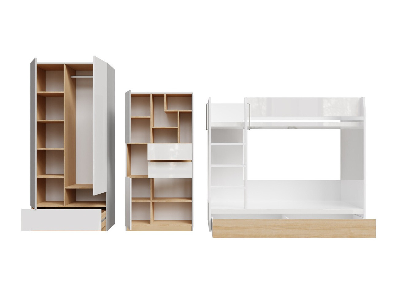 De reeks van de kinderkamer Nuevaru 119 (Glanzend wit)