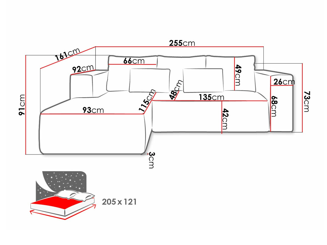Hoekbank Arvada 116 (Poso 02)