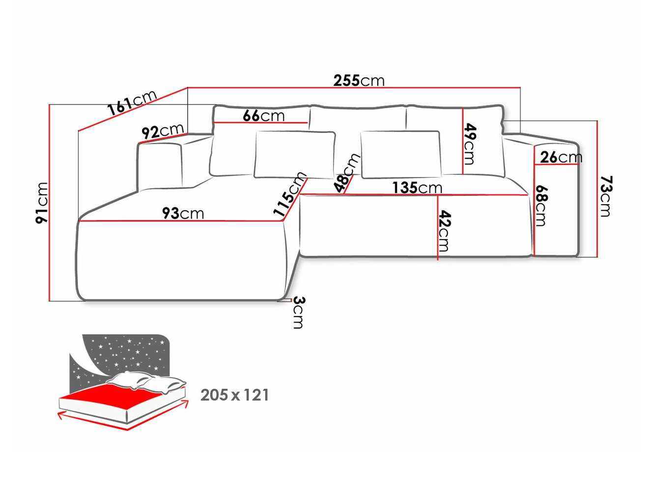 Hoekbank Arvada 116 (Poso 05)
